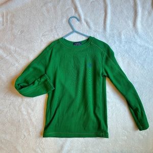 Boys Polo by Ralph Lauren Green Waffle Knit Shirt